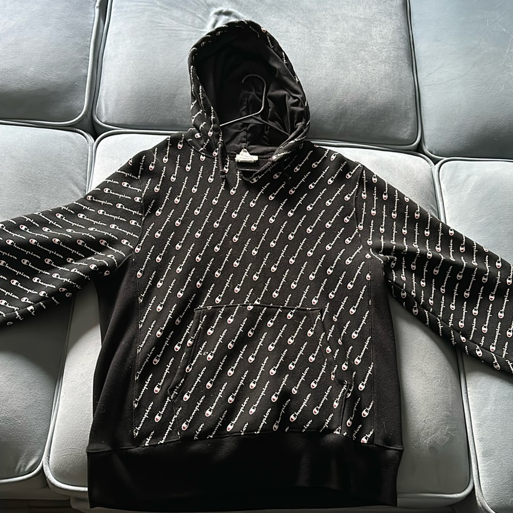 Large Champion Hoodie Black